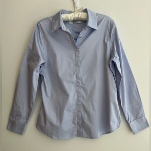 CONTEMPORAINE Organic Cotton Button Front Shirt Office Business Basic Classic